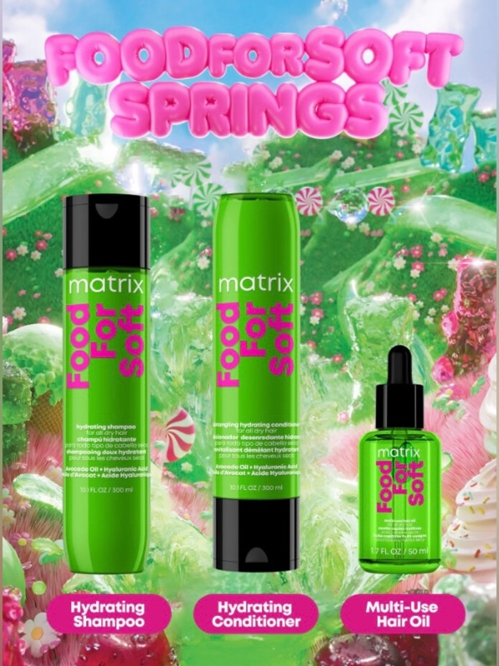 Matrix Food For Soft Hydrating Shampoo Conditioner & Hair Oil Serum Gift Set NEW